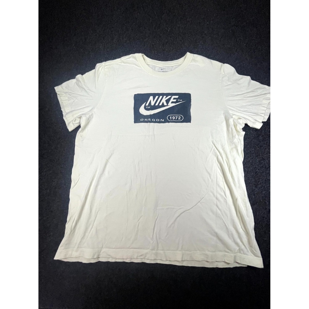 Vintage Nike T-Shirt Men's XL White Oregon 1972 Graphic Short Sleeve Crew Neck